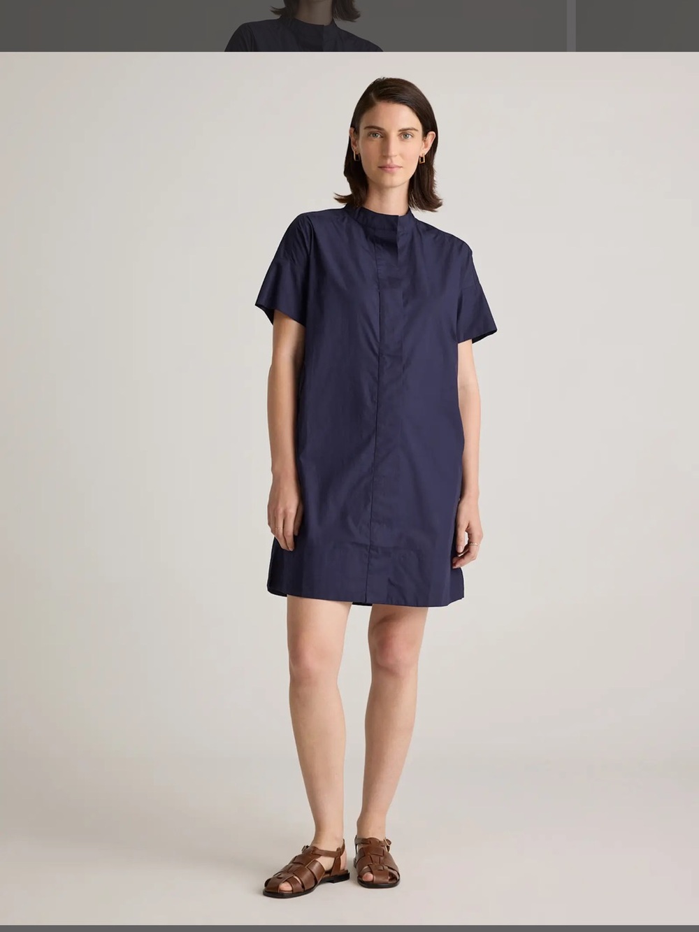 NWT Quince 100% Organic Cotton Short Sleeve Shirt Dress